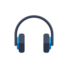 Headphone headset icon in flat style. Headphones vector illustration on white isolated background. Audio gadget business concept.