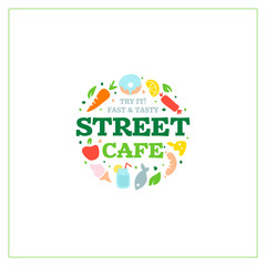 Street cafe emblem