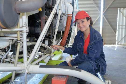 female engineer working in temperature control room