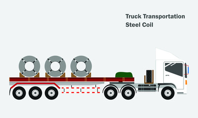 Transportation trailor truck for rolled steel coil