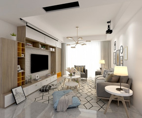 3d render of living room
