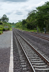 Fototapeta na wymiar Railway track located in the valley.