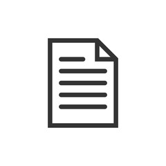 Document note icon in flat style. Paper sheet vector illustration on white isolated background. Notepad document business concept.