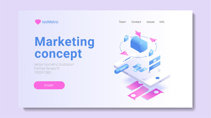 marketing Design concept digital vector illustration