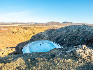 Fototapeta na wymiar Kerid crater in winter season, Iceland