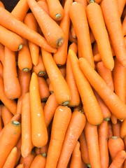 Orange carrot in the market.
