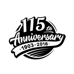 115 years anniversary design template. Vector and illustration. 115th logo.