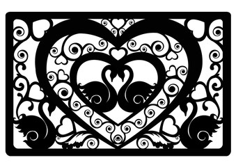 Naklejka premium template for cards for laser cutting