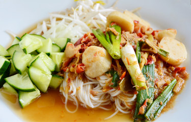 This menu is North eastern part of Thailand Sauce for Thai rice noodle. (Thai name is  Kanom jeen nam ya pa)