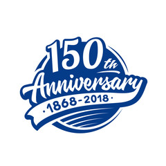 Fototapeta premium 150 years anniversary design template. Vector and illustration. 150th logo.