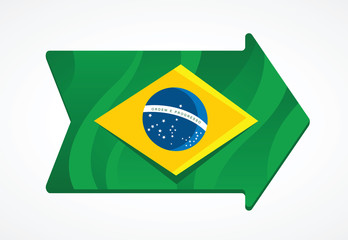 Brazil flag inside a arrow