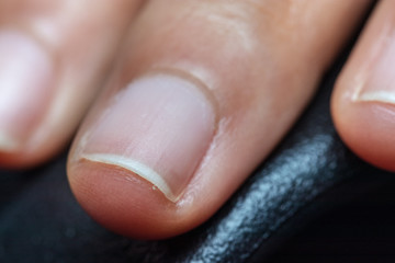 Close Up The woman's nails are on a black background.
