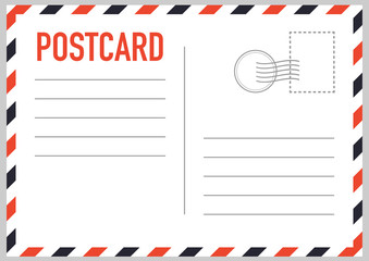 Postal card isolated on white background. Vector illustration