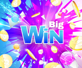 Abstract bright banner big win theme