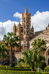 Palermo Cathedral church building architecture, Sicily, Italy - obrazy, fototapety, plakaty