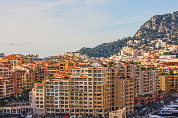 Monaco and Monte Carlo principality, town houses embankment sea view.