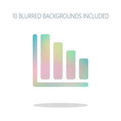 Declining graph line icon. Colorful logo concept with simple sha