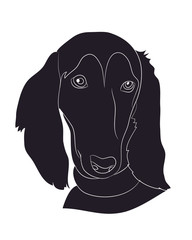 dog portrait silhouette, vector