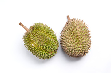 Durian of Penang, Malaysia, isolated on white