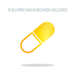 tablet icon. Colorful logo concept with simple shadow on white.