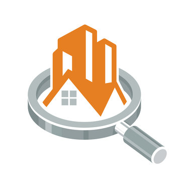 vector illustration icon with the concept of inspection and evaluation of building structures