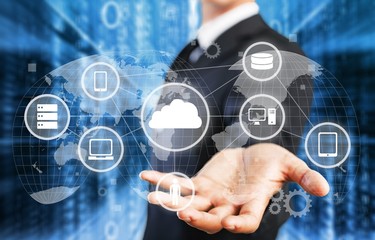 Businessman working on digital chart, business strategy