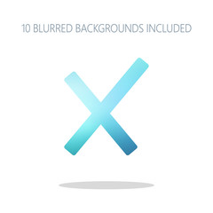 Wrong mark icon. Colorful logo concept with simple shadow on whi