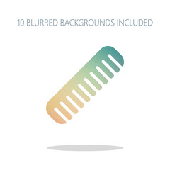 comb, hairbrush. simple silhouette. Colorful logo concept with s