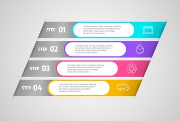 Business concept with steps or processes. Infographics design vector and marketing icons can be used for workflow layout, diagram, annual report, web design.