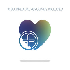 Obraz premium heart and plus. simple silhouette. Colorful logo concept with si