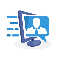 Vector icon illustration with digital media concept about web-based employee information system