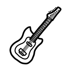Obraz na płótnie Canvas electric guitar / cartoon vector and illustration, black and white, hand drawn, sketch style, isolated on white background.