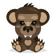 Cute Teddy bear smiling.Toy for children. Vector