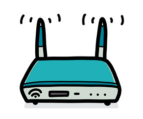 wifi router / cartoon vector and illustration, hand drawn style, isolated on white background.
