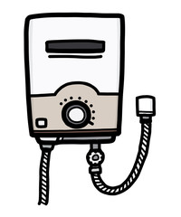 water heater / cartoon vector and illustration, hand drawn style, isolated on white background.