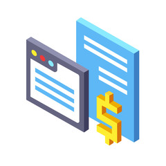 Content marketing Isometric Illustration