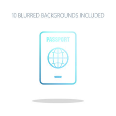 passport, simple icon. Colorful logo concept with simple shadow
