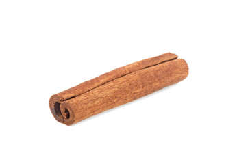 stick of cinnamon on white background