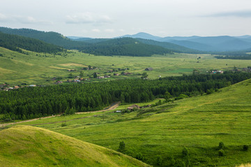 Fototapeta na wymiar Top view of the village, Russia.