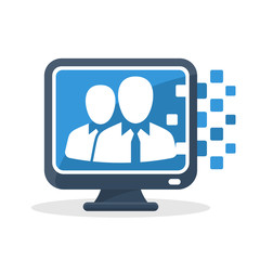 Fototapeta premium Vector icon illustration with the concept of digital communication, about media information support of expert teams