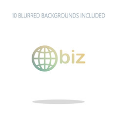 domain for business, globe and biz. Colorful logo concept with s