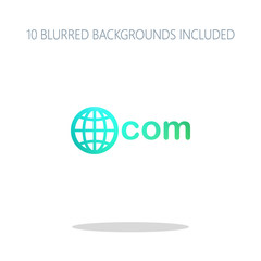 one of main domains, globe and com. Colorful logo concept with s