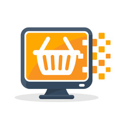 Vector icon illustration with digital communication concept, about online shopping