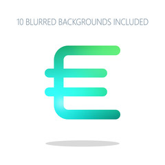Fototapeta premium euro symbol, simple icon. Colorful logo concept with simple shad