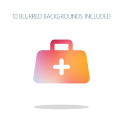 first-aid kit, simple icon. Colorful logo concept with simple sh