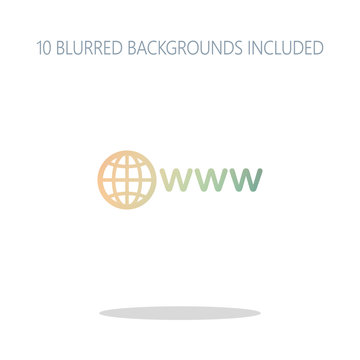 symbol of internet with globe and www. Colorful logo concept wit