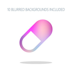 simple symbol of pill or vitamin. Colorful logo concept with sim