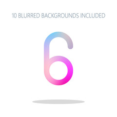 Number six, numeral, simple letter. Colorful logo concept with s