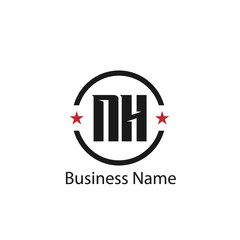 Initial Letter NH Logo Template Design