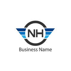 Initial Letter NH Logo Template Design